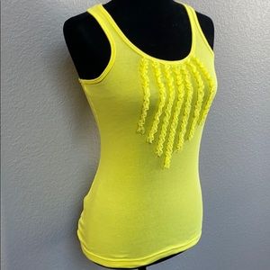 Old Navy yellow ruffled ribbed tank top